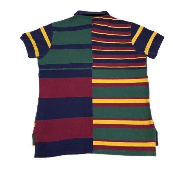 Polo Ralph Lauren Regimental Patch Stripe w/ 1967 Felt Banner Rugby Shirt Sz XL - Picture 2 of 8